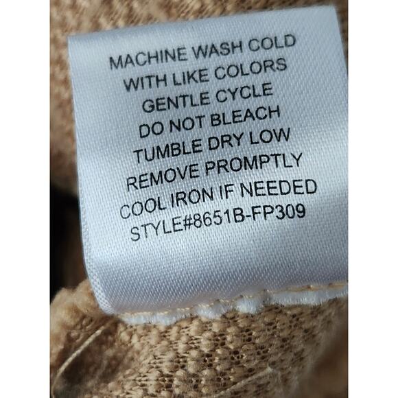 Cali1850 Sweater Women's Sz L Tan 1/4 Zip Sherpa Pullover Mock Neck Soft Warm - Picture 6 of 6